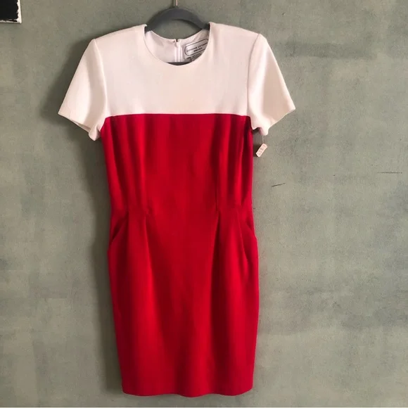 Adrienne Vittadini Dresses | Vintage Adrienne Vittadini Color Block Dress | Color: Red/White | Size: 8 | Cynominshop's Closet